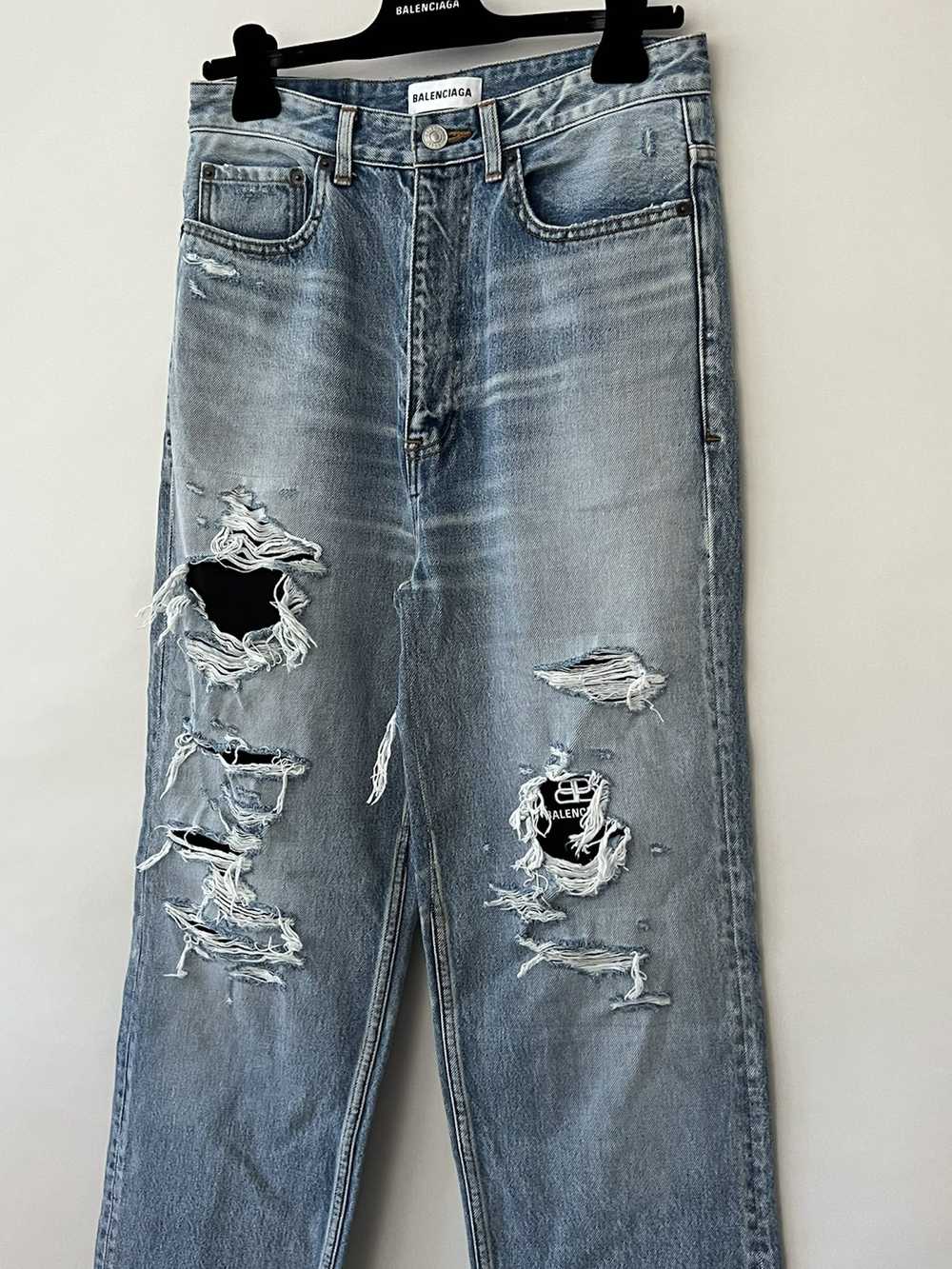 Balenciaga Balenciaga Distressed Ripped Logo Line… - image 4