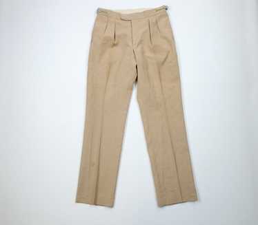 Vintage 1940s 1950s Peg Pants Grey Gabardine Wool Trousers Dropped