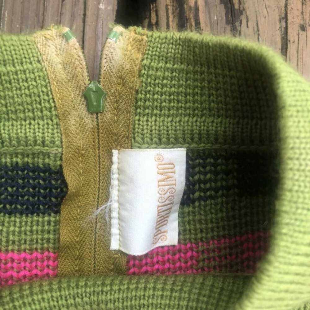 Vtg Sweater Sportissimo S M Pink Green - image 3