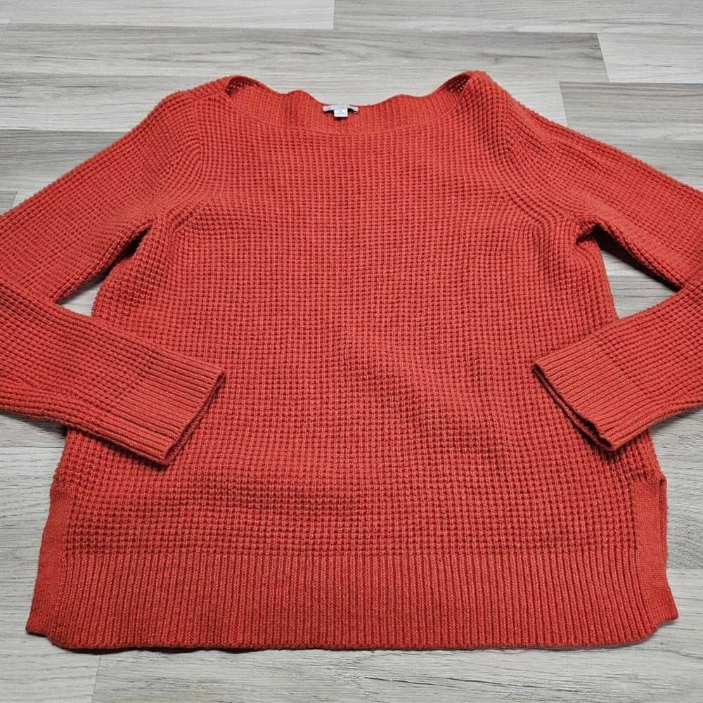 GAP Womens Orange Knit Boat Neck Vintage Sweater … - image 2