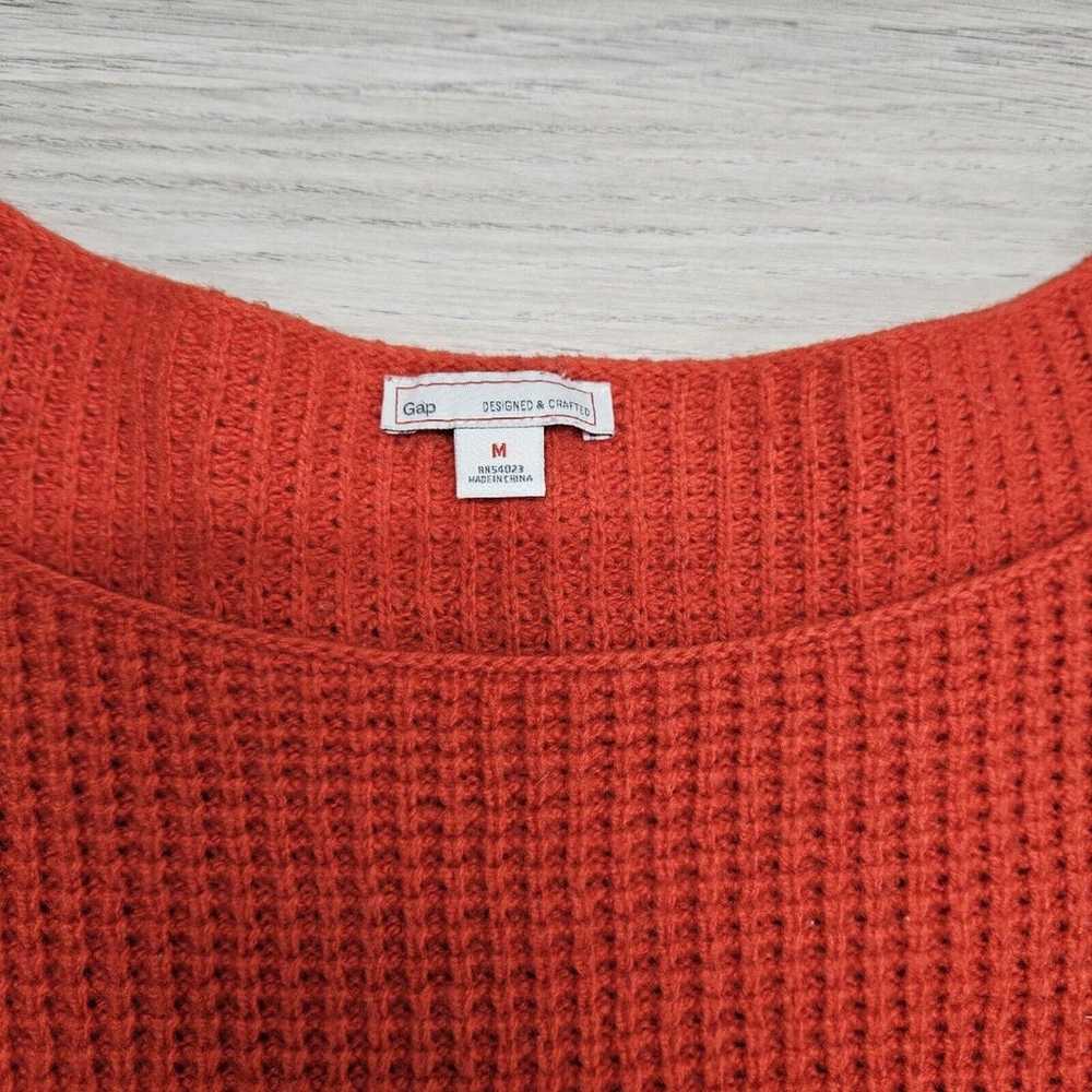GAP Womens Orange Knit Boat Neck Vintage Sweater … - image 5