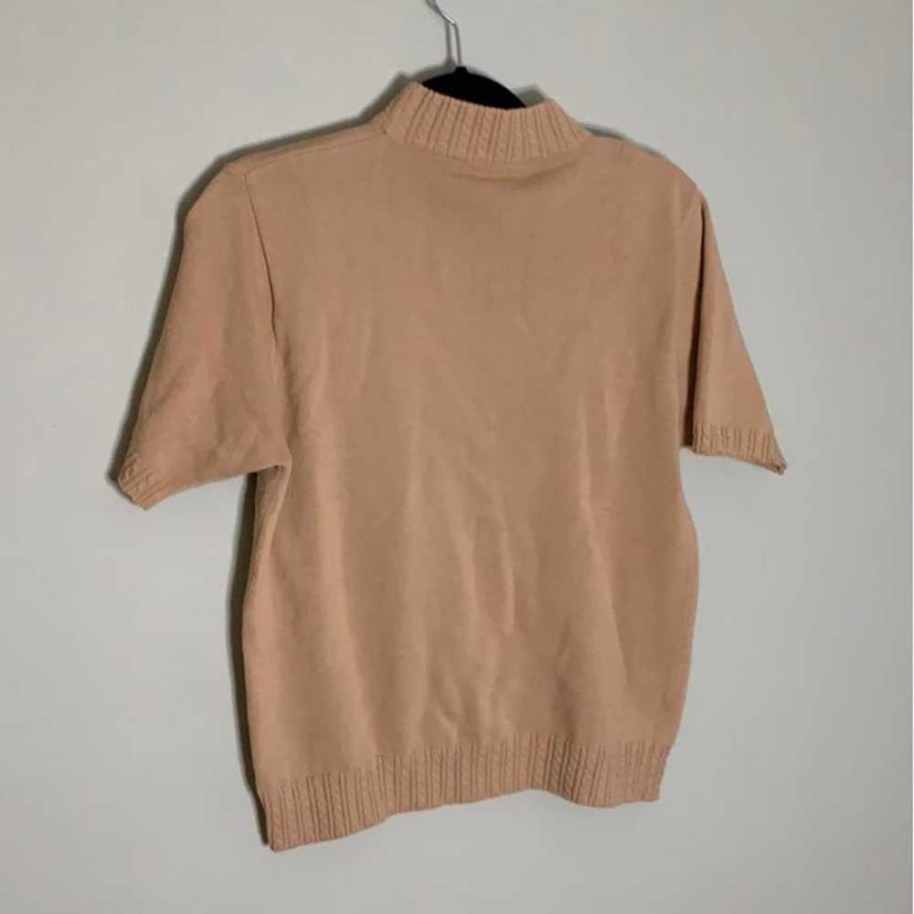 Mock neck tan sweatrr with short sleeves - image 4