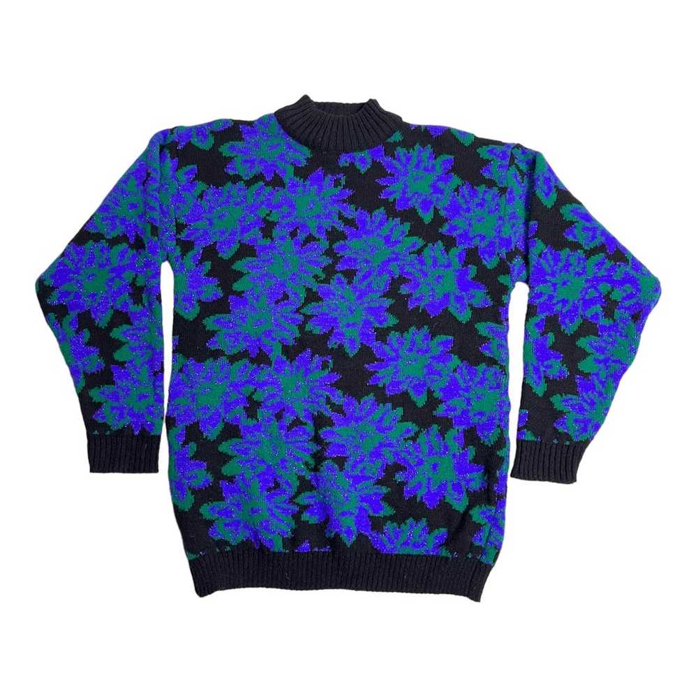 Vintage 80s Spunky Floral Sweater - image 2