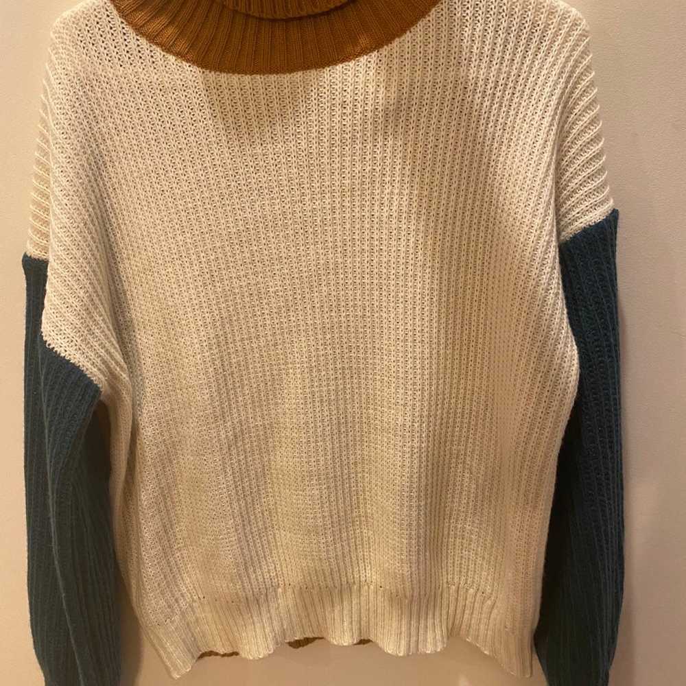 Turtleneck sweater colorblock - image 4
