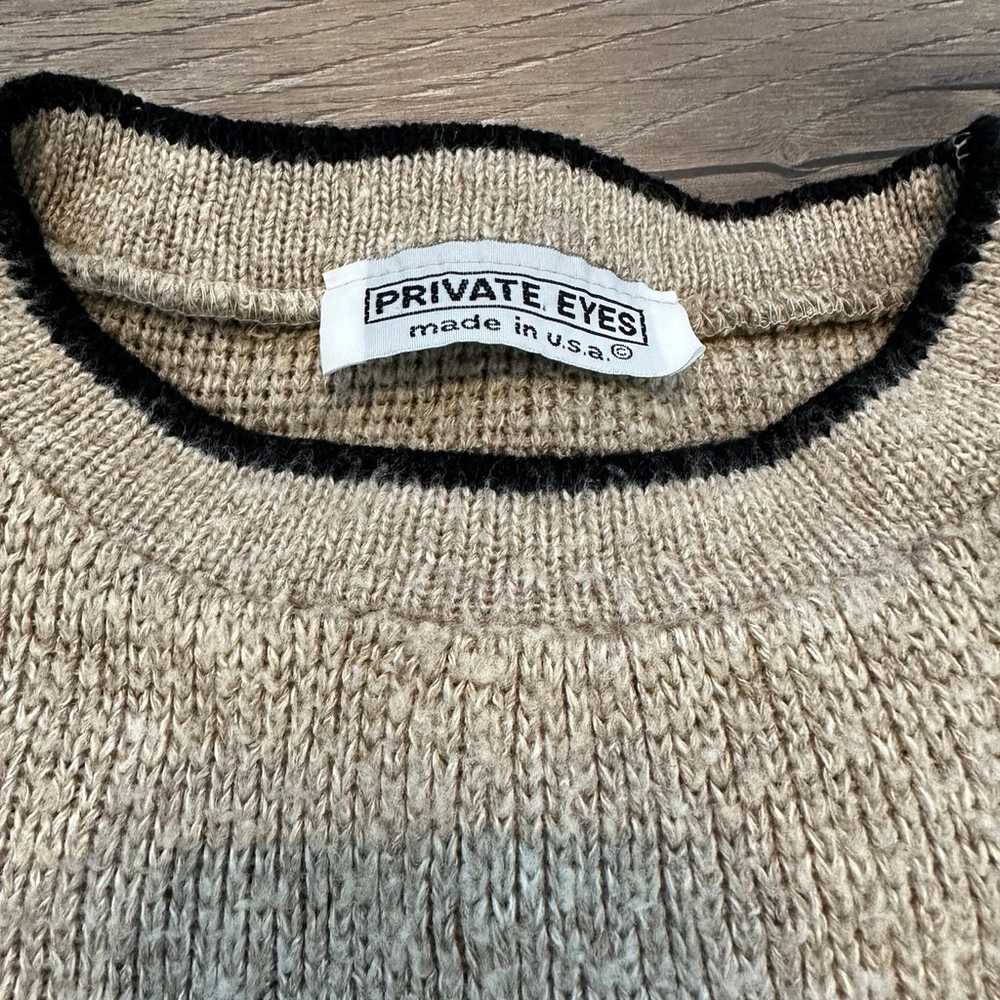 Private eye Black Brown and white sweater - image 4