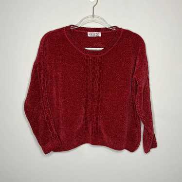 Pink rose butter soft knit cropped sweater