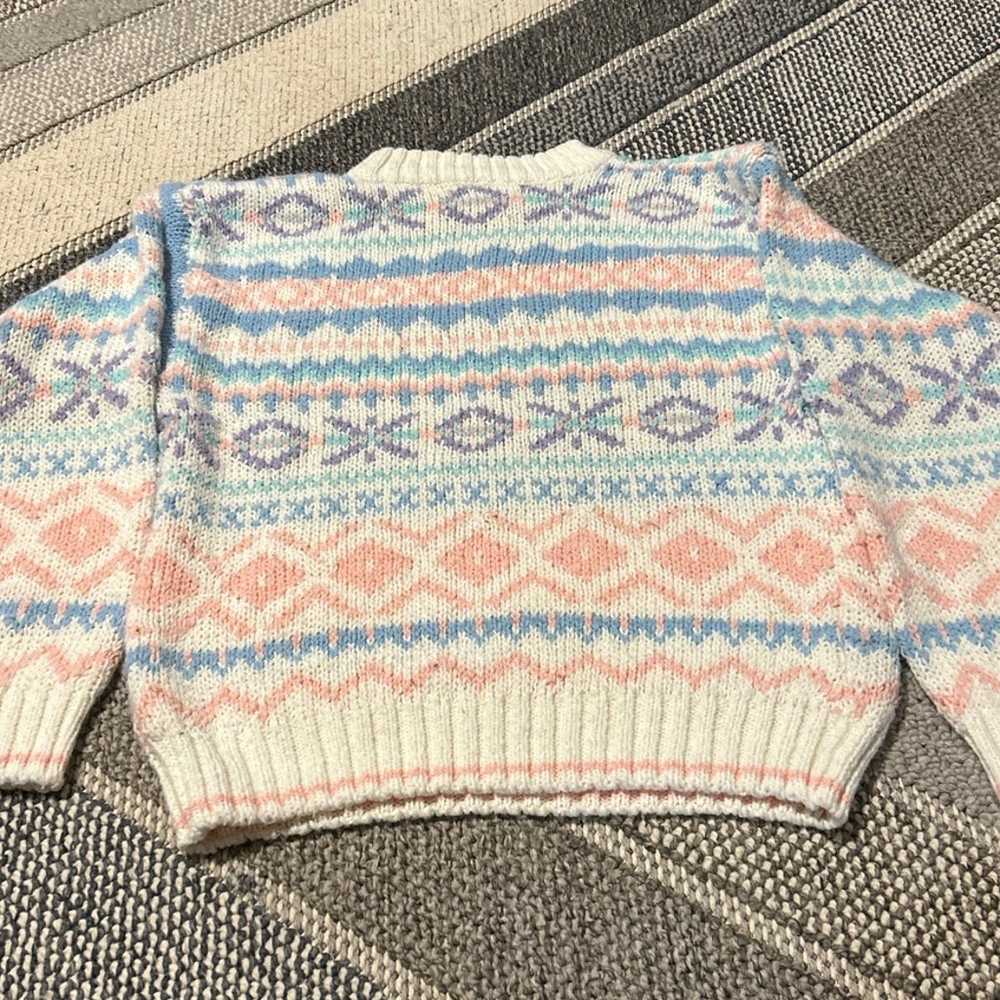 Vintage 1980s sweater pastel colors size M - image 6