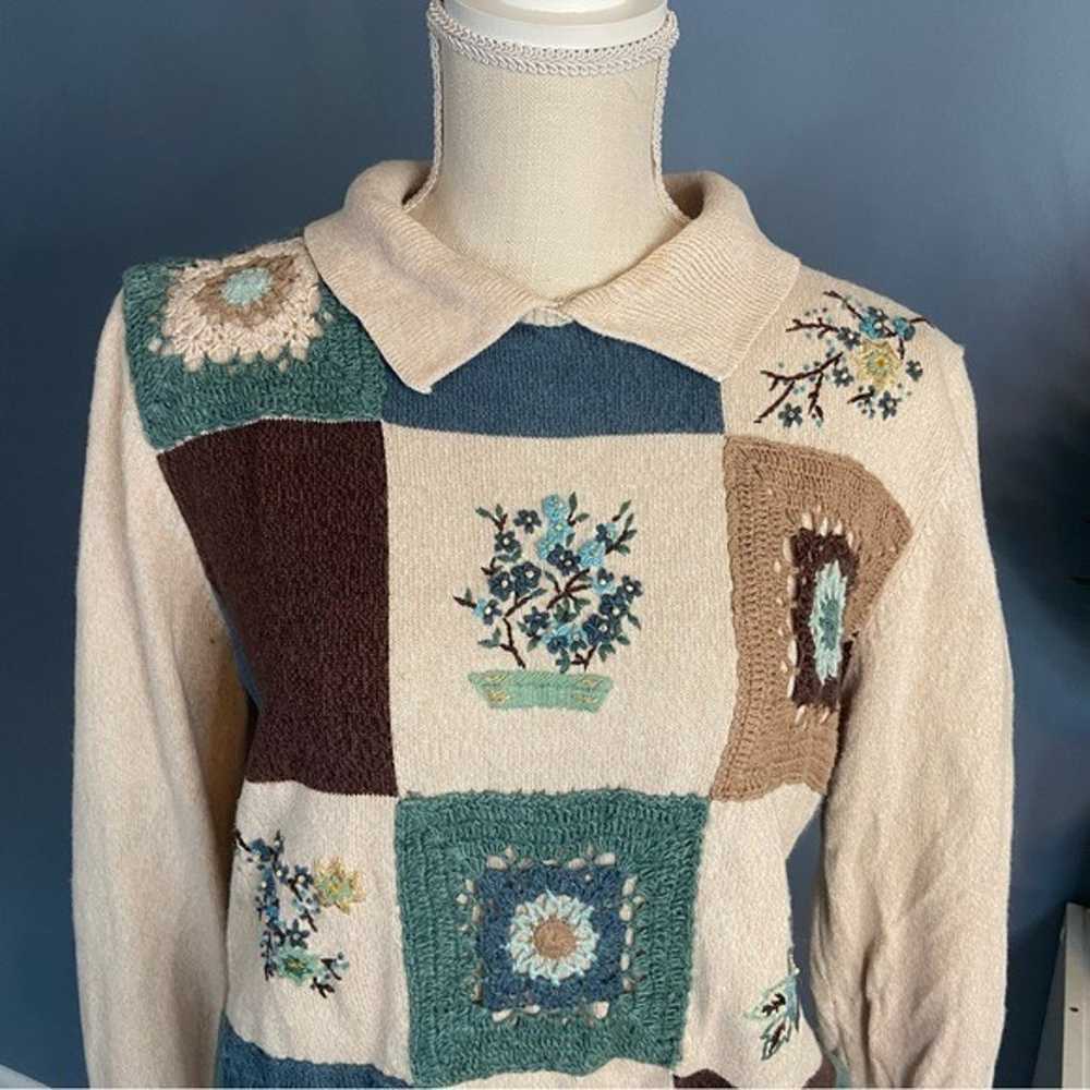 Alfred Dunner Cottage Core Floral Checkered Sweat… - image 4