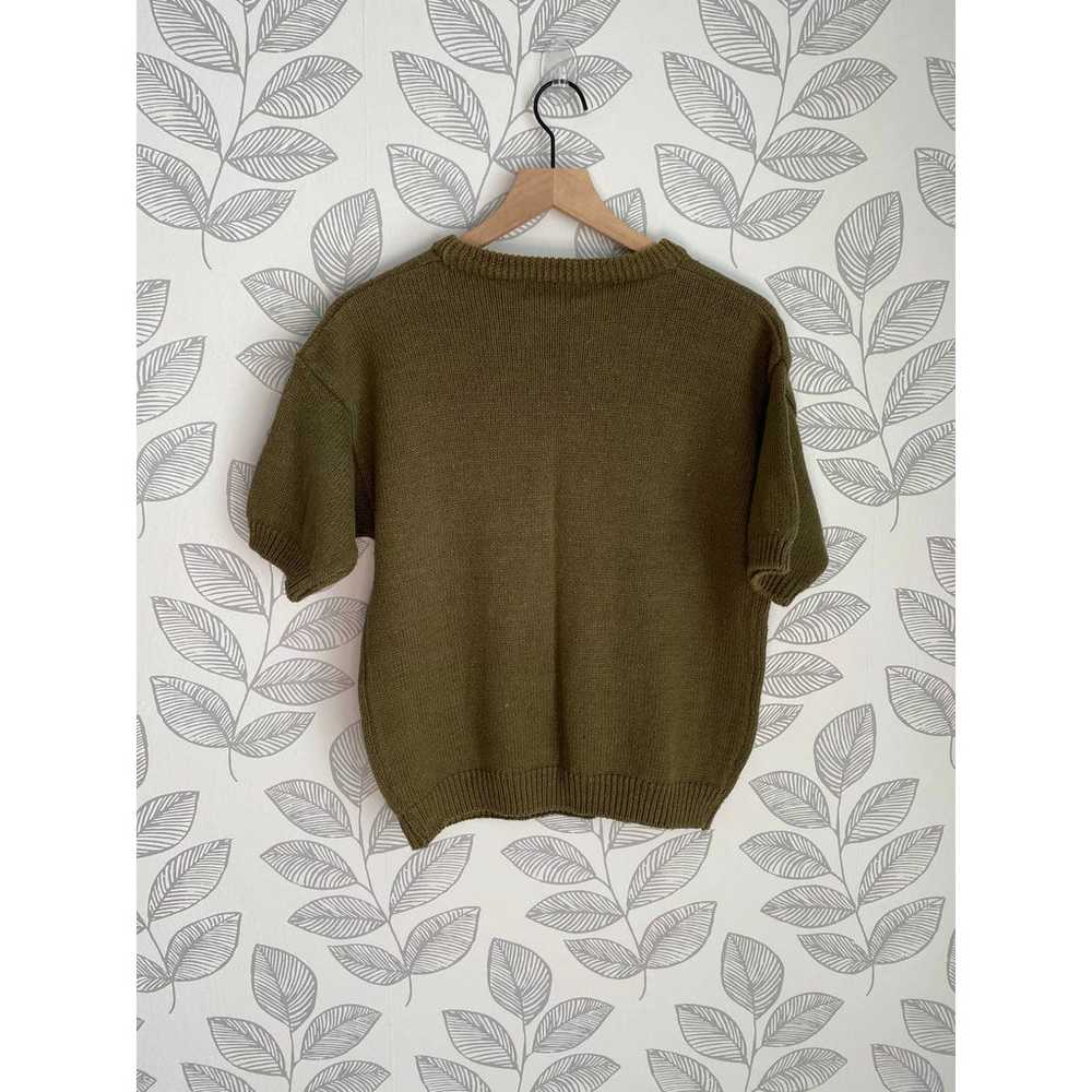 Margules Vintage Olive Knitted Sweater with Gold … - image 2