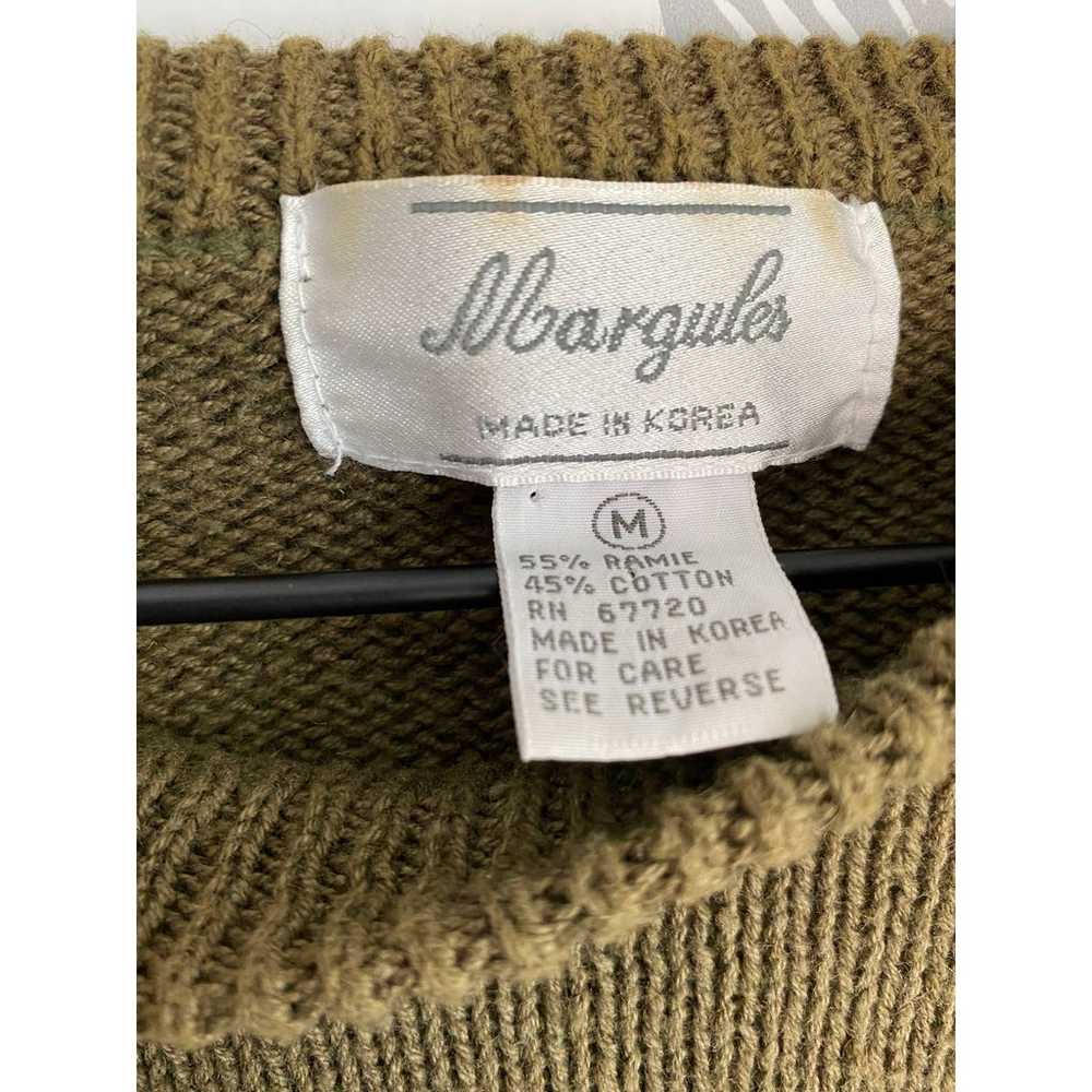 Margules Vintage Olive Knitted Sweater with Gold … - image 3