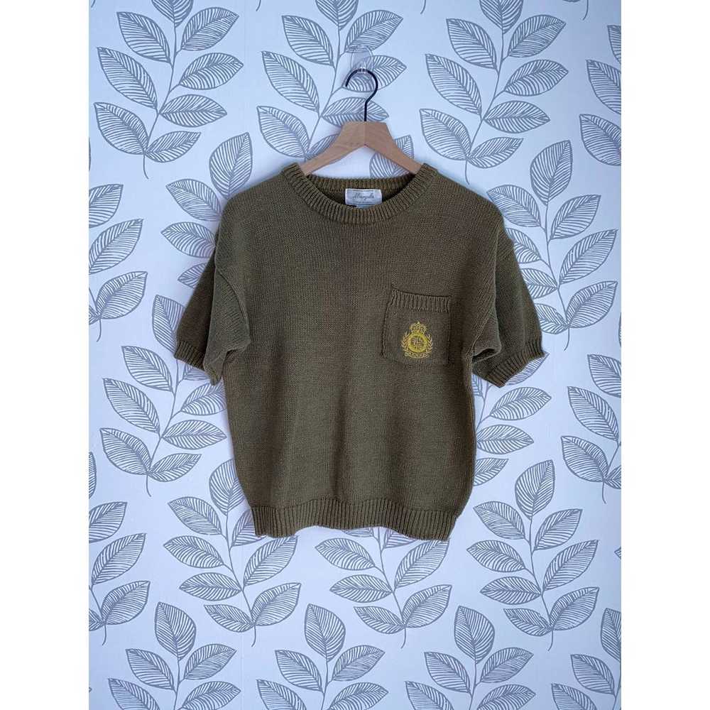 Margules Vintage Olive Knitted Sweater with Gold … - image 4
