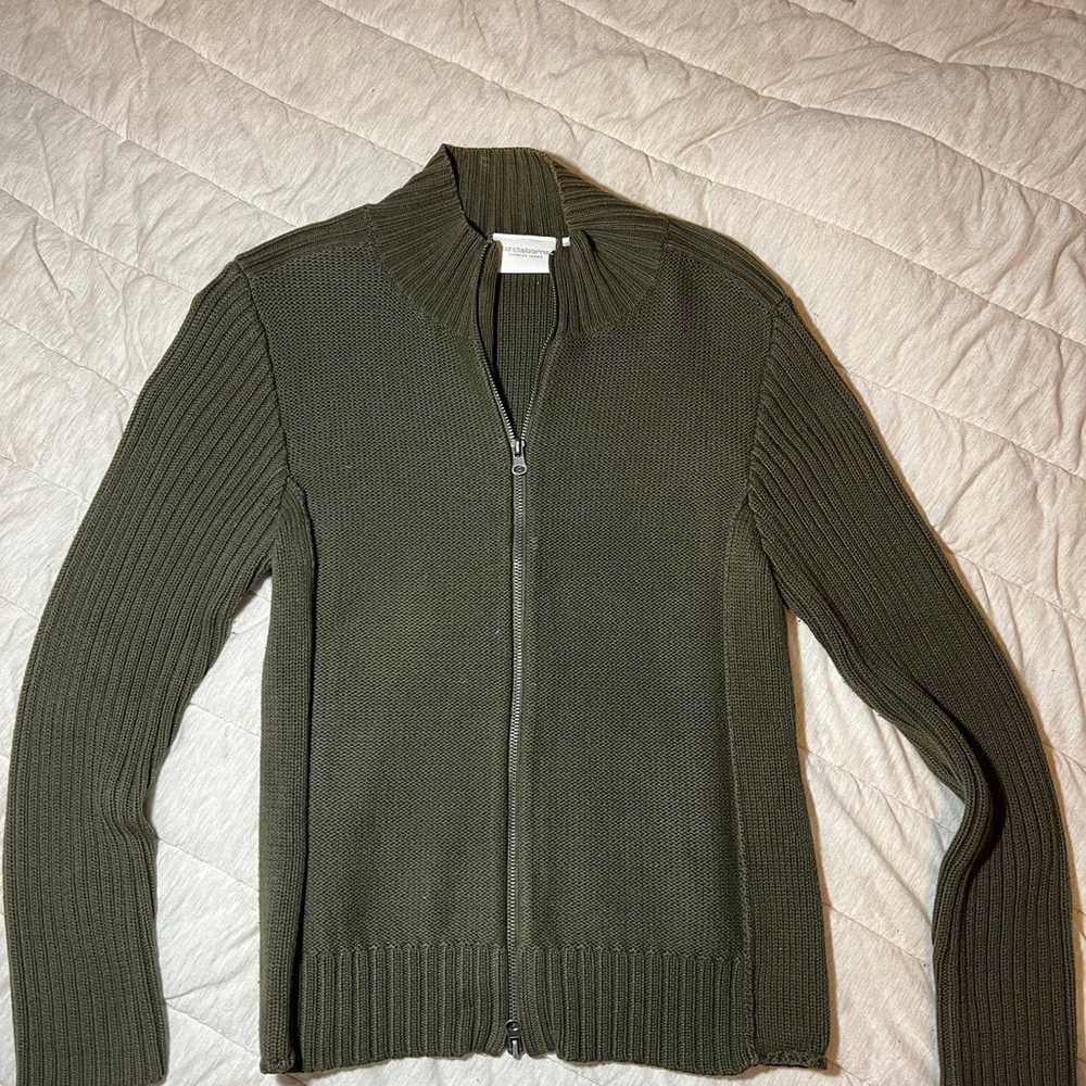 Vintage 2000s Liz Claiborne Green Zip Up Mock Nec… - image 1