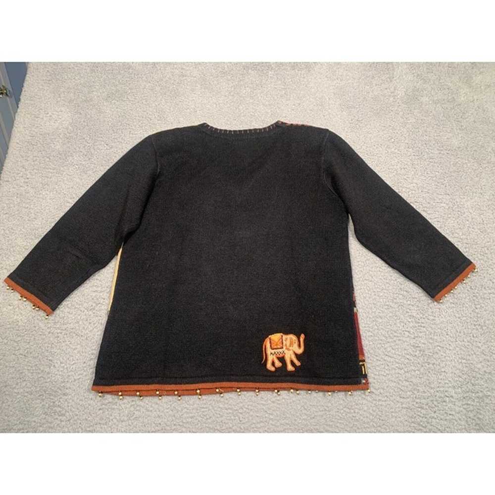 Vintage Arriviste Sweater Elephant Animal Print S… - image 11
