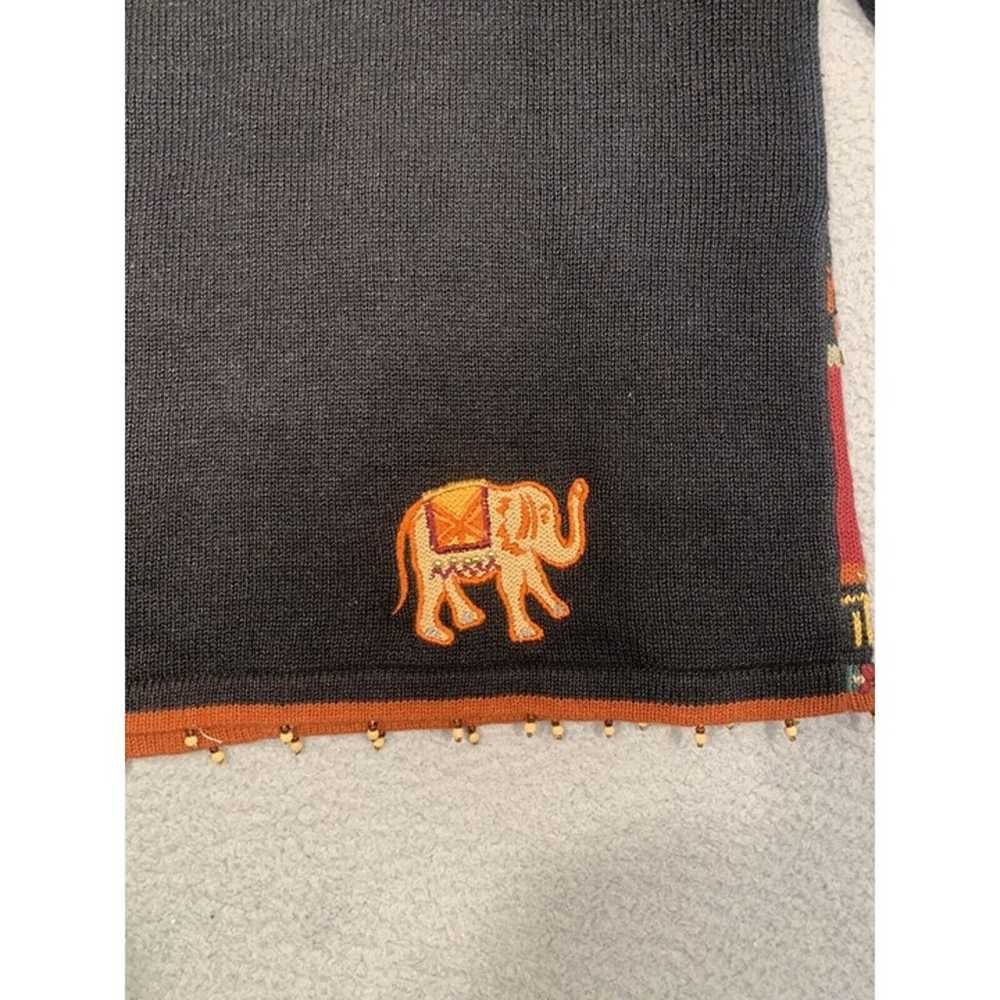 Vintage Arriviste Sweater Elephant Animal Print S… - image 12