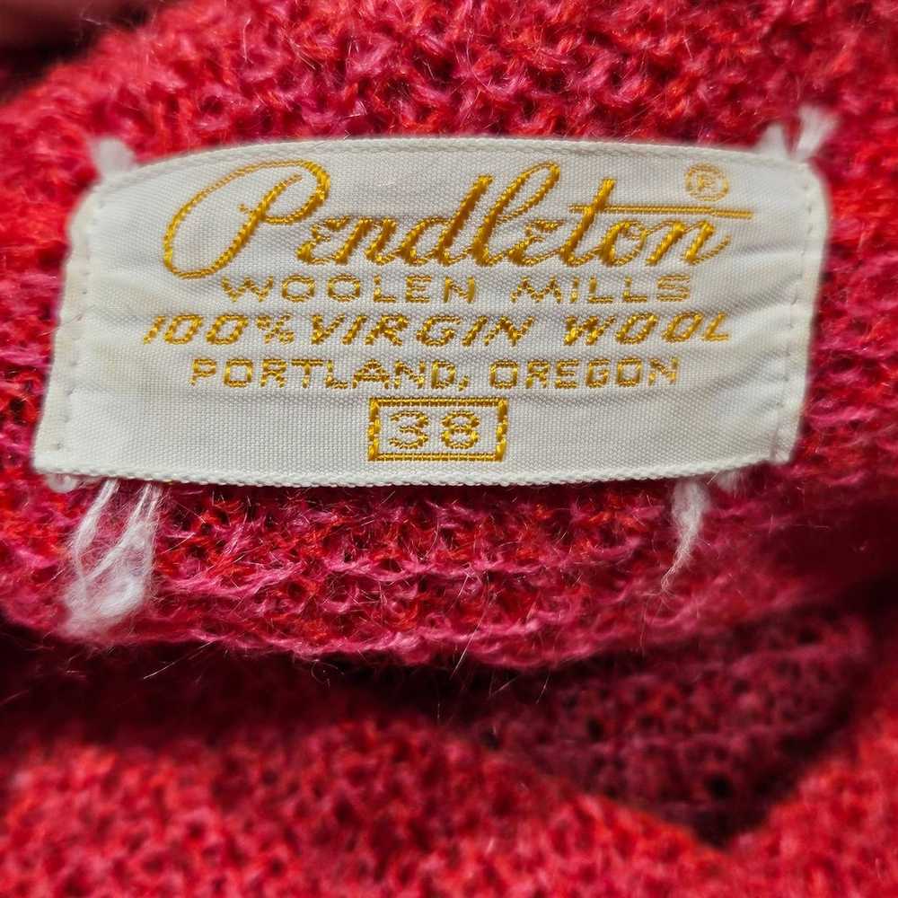 Pendleton Vintage Womens 100% Virgin Wool Pink Or… - image 3