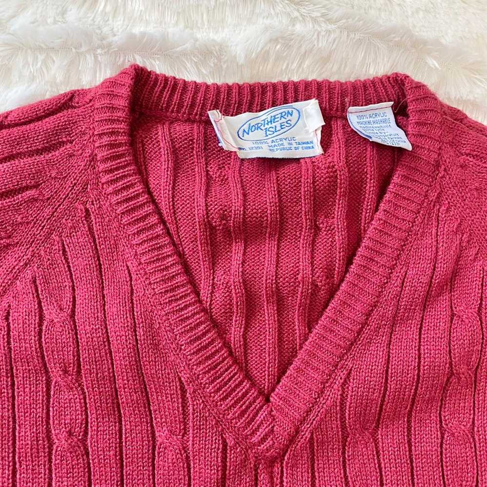 Northern isles vintage red Sweater - image 4