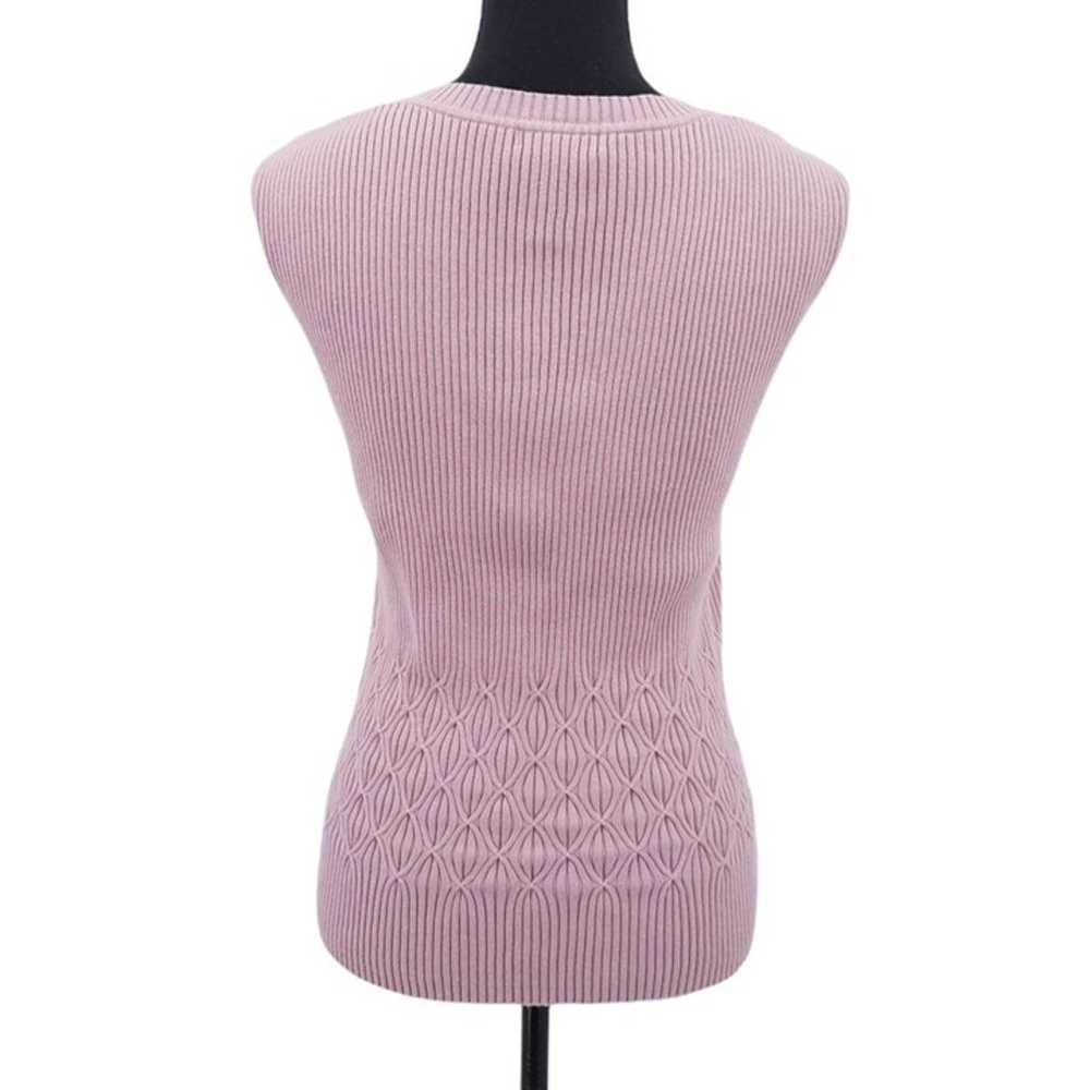 VTG 90s Apostrophe Pink Fitted Ribbed Diamond Kni… - image 8