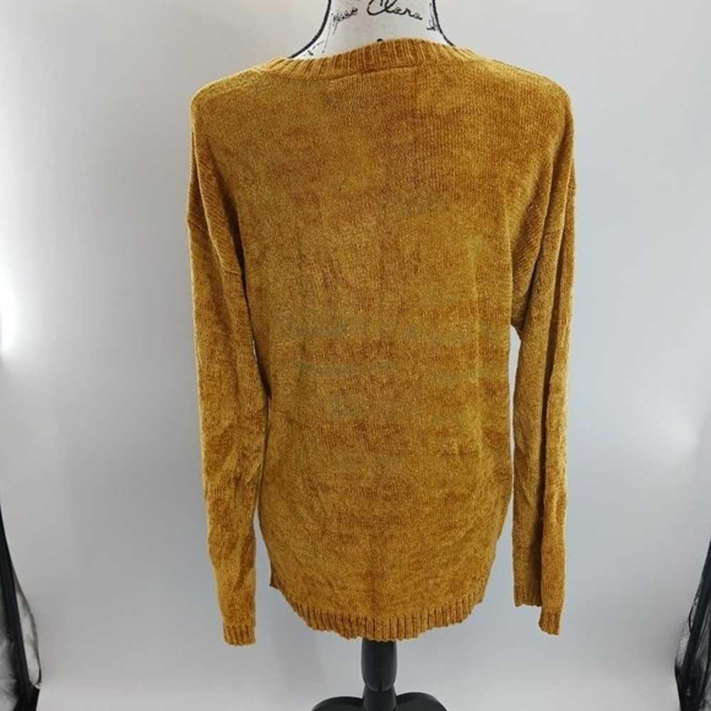 Vintage Chico's Mustard Yellow Velour Sweater Wom… - image 6