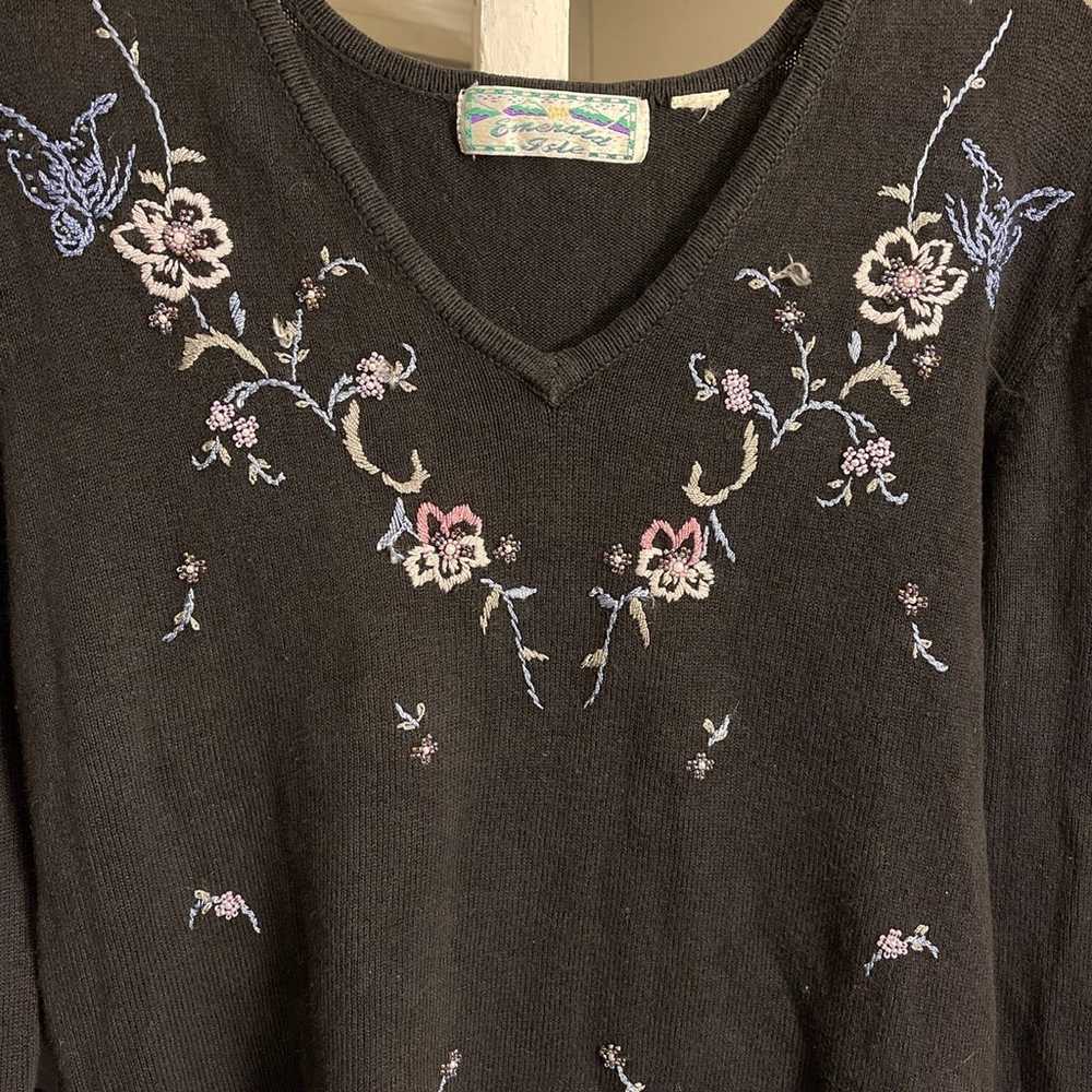 Vintage v-neck sweater - image 2