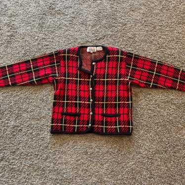 Vintage Tally-Ho Plaid Sweater