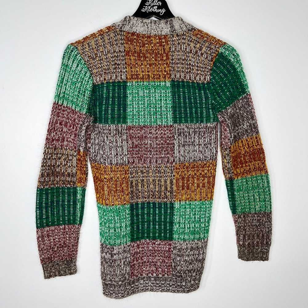 Vintage Patchwork V-Neck Cardigan Sweater - image 3