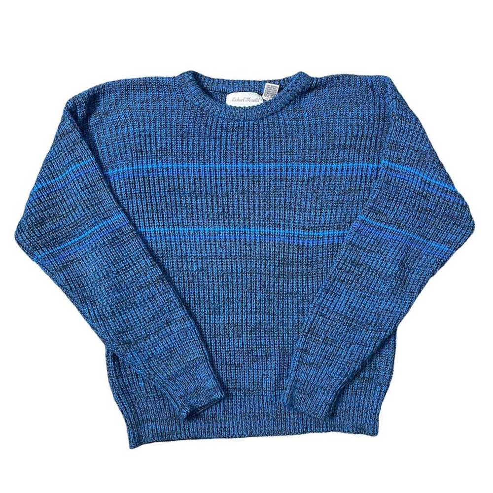 Vintage 90s Blue Crewneck Sweater - image 2