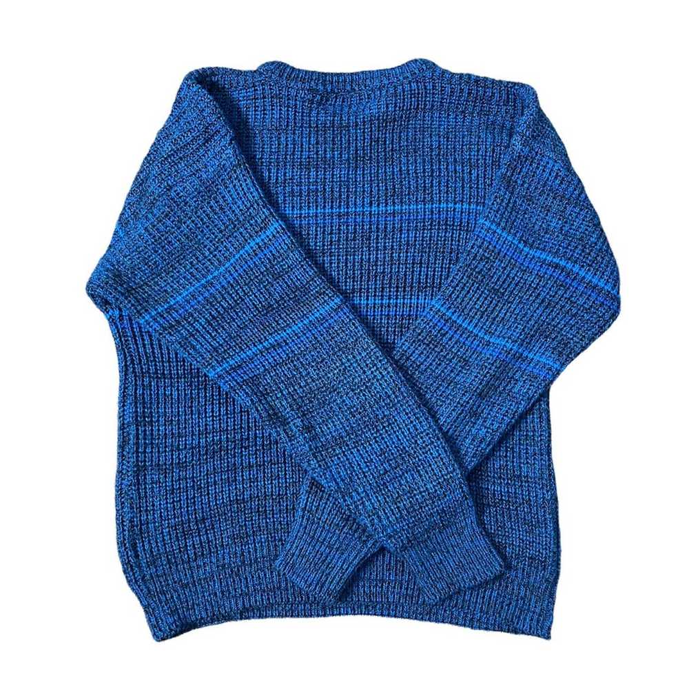 Vintage 90s Blue Crewneck Sweater - image 3