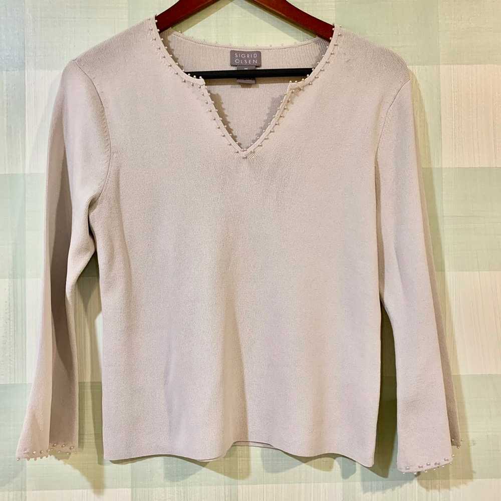 Long sleeve shirt with Pearl accents - image 1