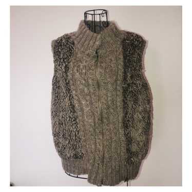 Vintage Faux fur sweater vest - image 1