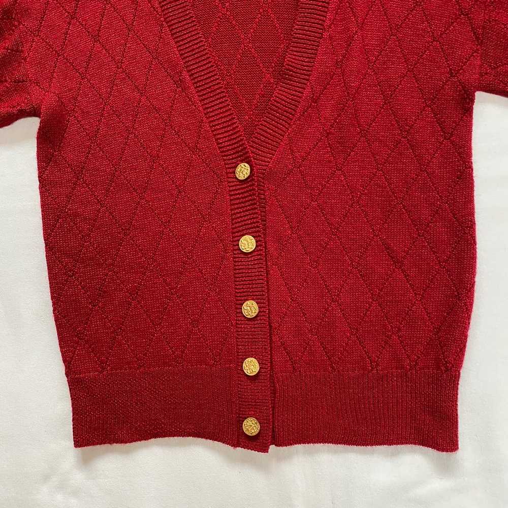 Vintage Alison J. Grampa Cardigan Sweater Maroon M - image 7