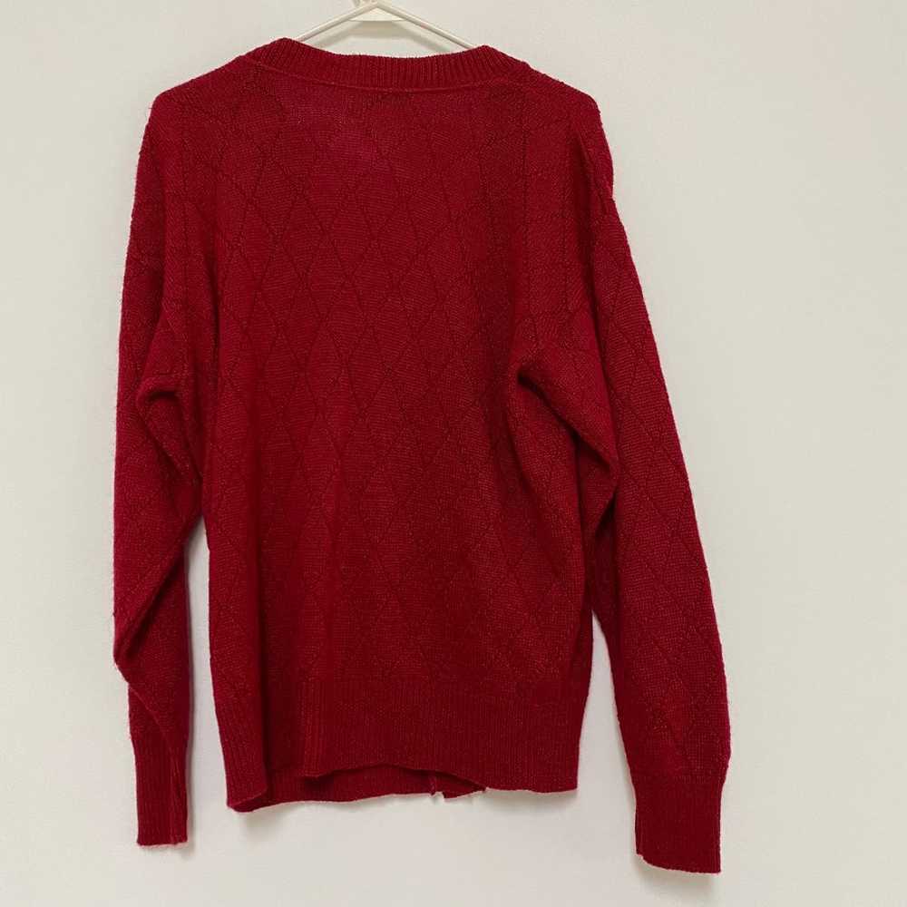 Vintage Alison J. Grampa Cardigan Sweater Maroon M - image 9