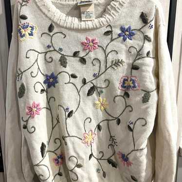 Vintage Northern Reflections Embroidered Sweater - image 1