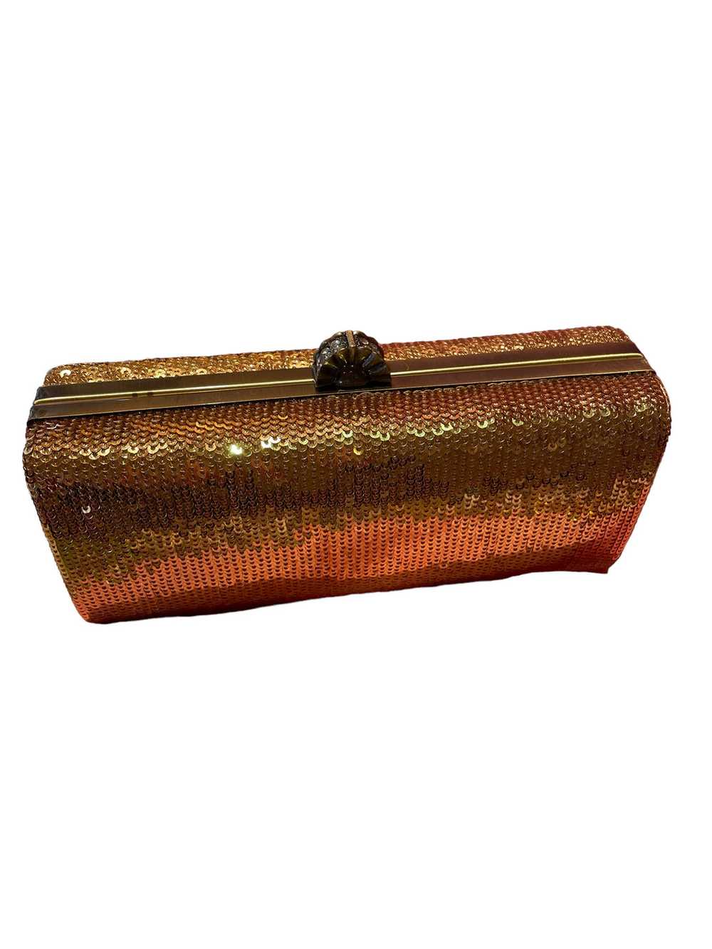 Gold Sequined Evening Clutch - image 1