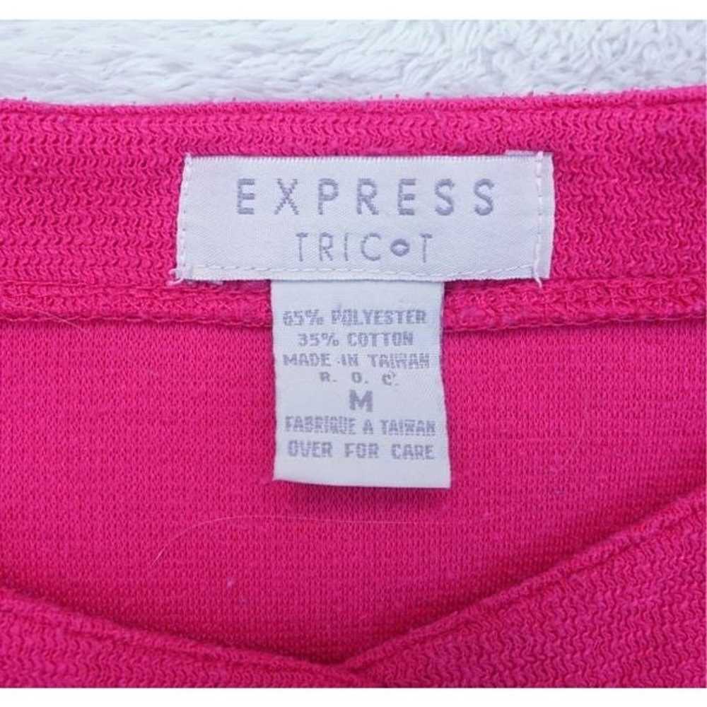 Vintage 90s Express Tricot Hot Pink Cardigan Swea… - image 7