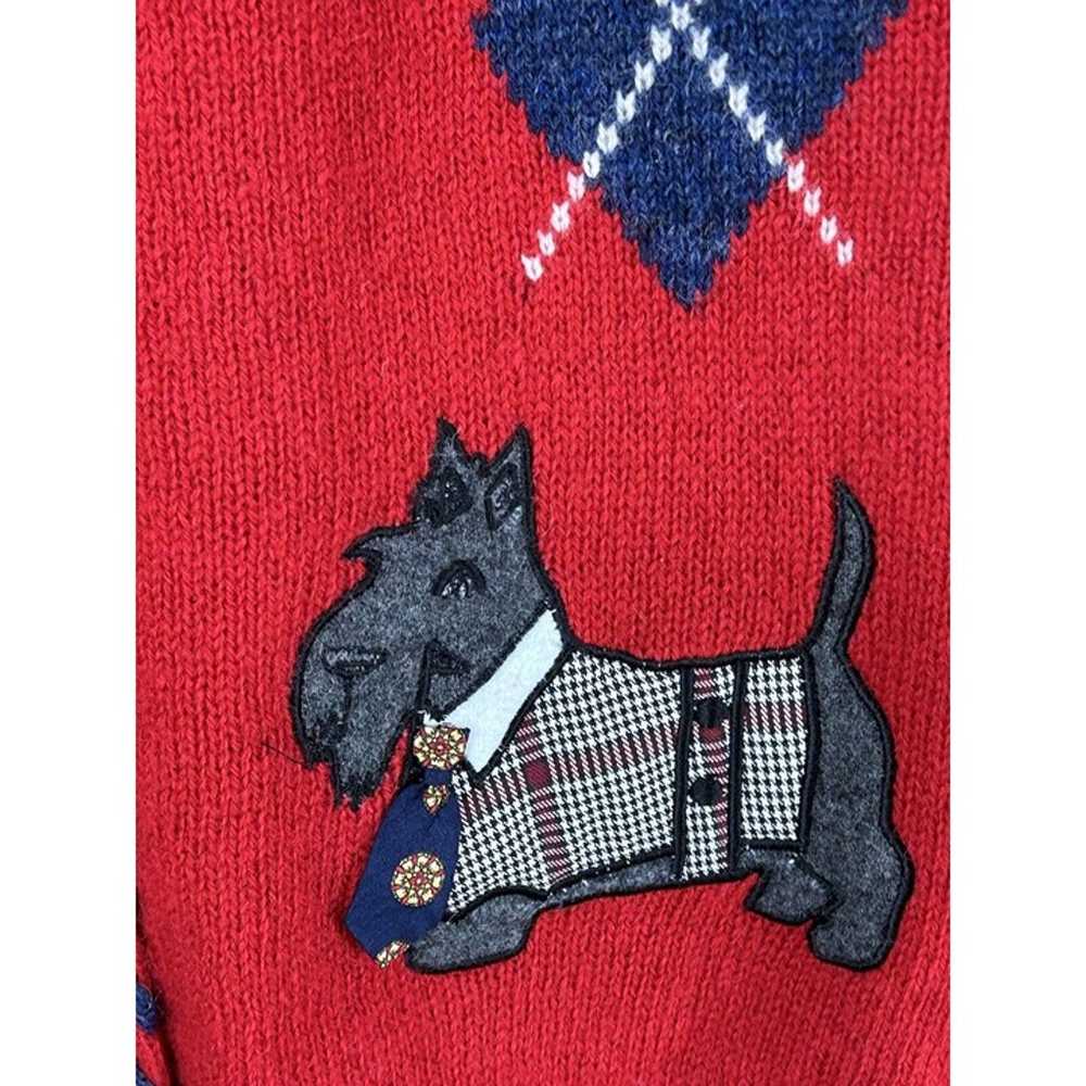 susan bristol Wool sweater vest cardigan dog with… - image 3