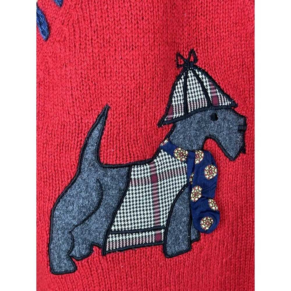 susan bristol Wool sweater vest cardigan dog with… - image 5