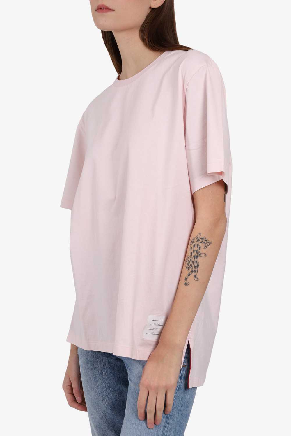 Thom Browne Pink Cotton Scoop Neck T-Shirt Size 4 - image 2