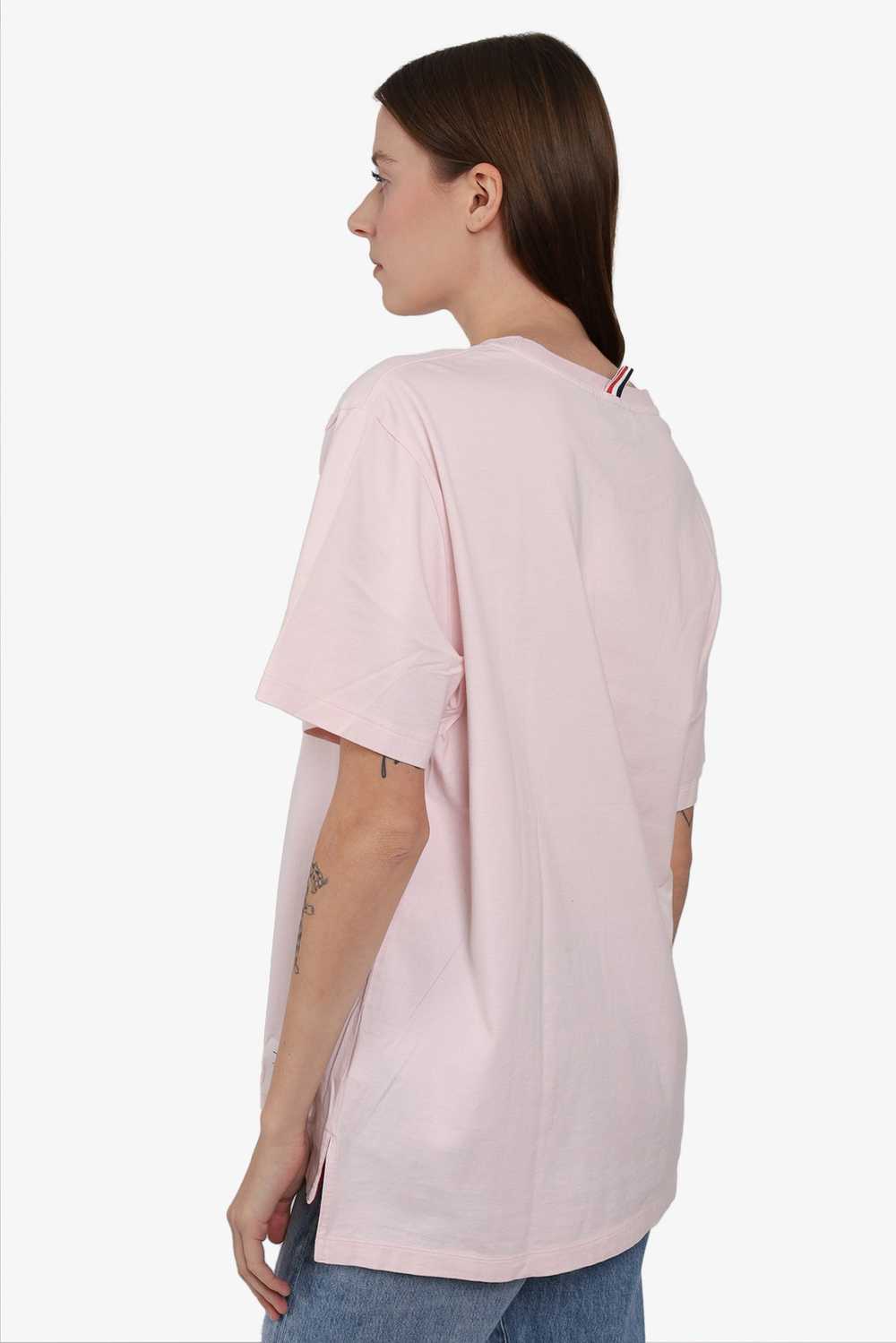 Thom Browne Pink Cotton Scoop Neck T-Shirt Size 4 - image 3