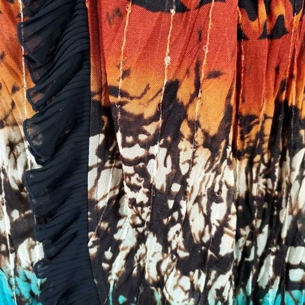 Joseph Ribkoff Cardigan Ruffle Top Tie Dye Sequin… - image 5