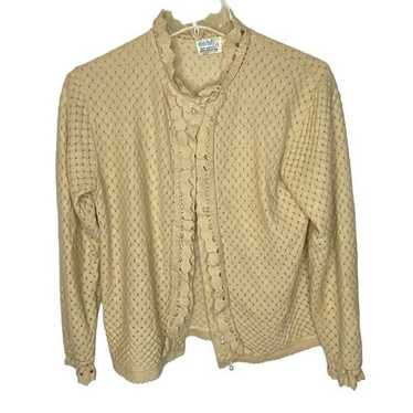 Vintage Miss Holly acrylic nylon ruffle sweater c… - image 1