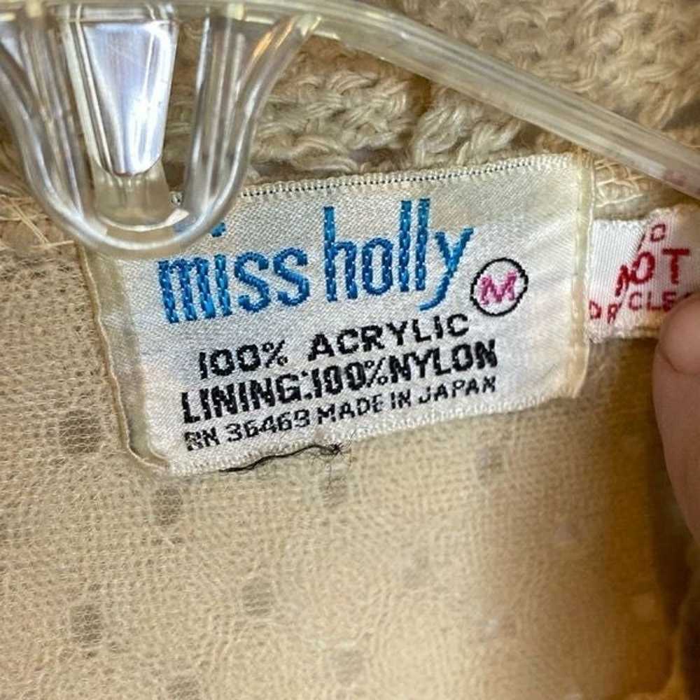 Vintage Miss Holly acrylic nylon ruffle sweater c… - image 3