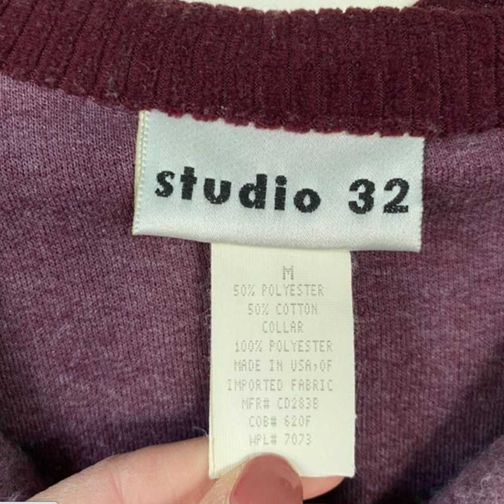 Vtg Studio 32 Purple Fuzzy Sweater M - image 7