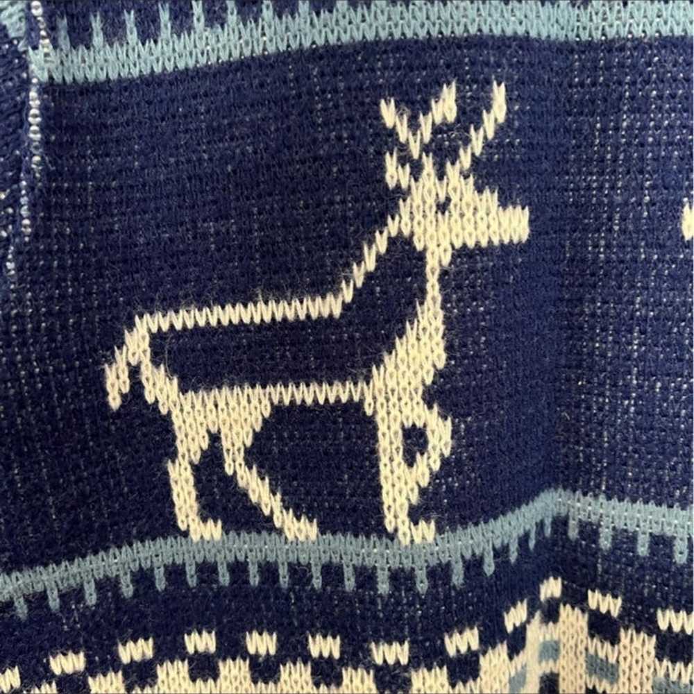 Puritan vintage unisex Nordic reindeer print knit… - image 4