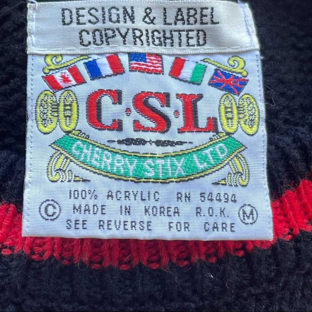 Vintage CSL Sweater Womens Medium Black Embroider… - image 3