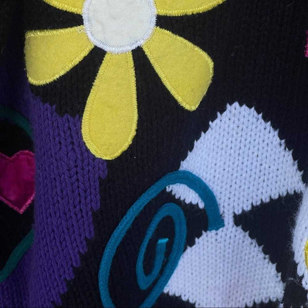Vintage CSL Sweater Womens Medium Black Embroider… - image 4
