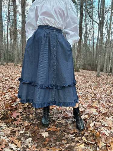 1970s to 80s Jessicas Gunnies Denim Peasant Skirt - image 1