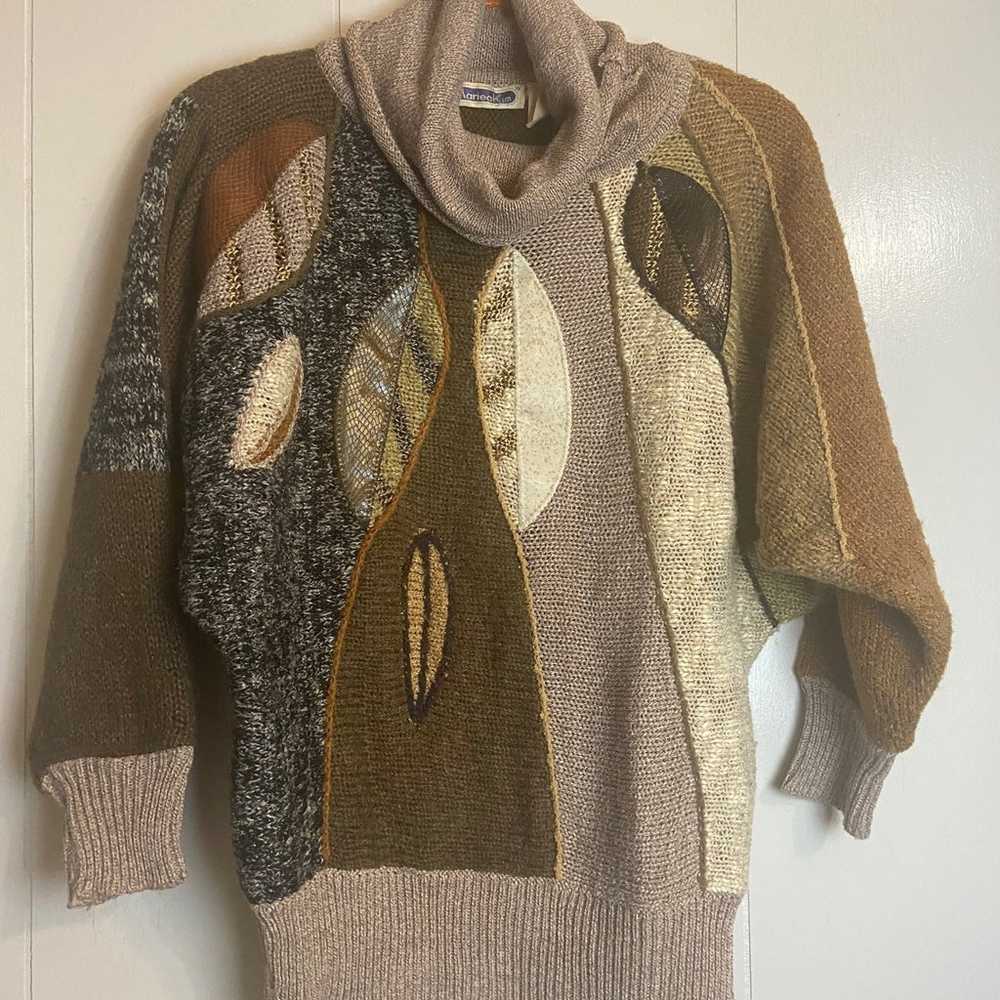 Vtg vintage cowl neck dolman sweater medium - image 3