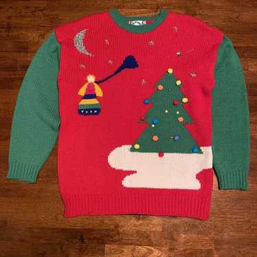 Vintage Bravo Women's Christmas Tree Sweater Embel