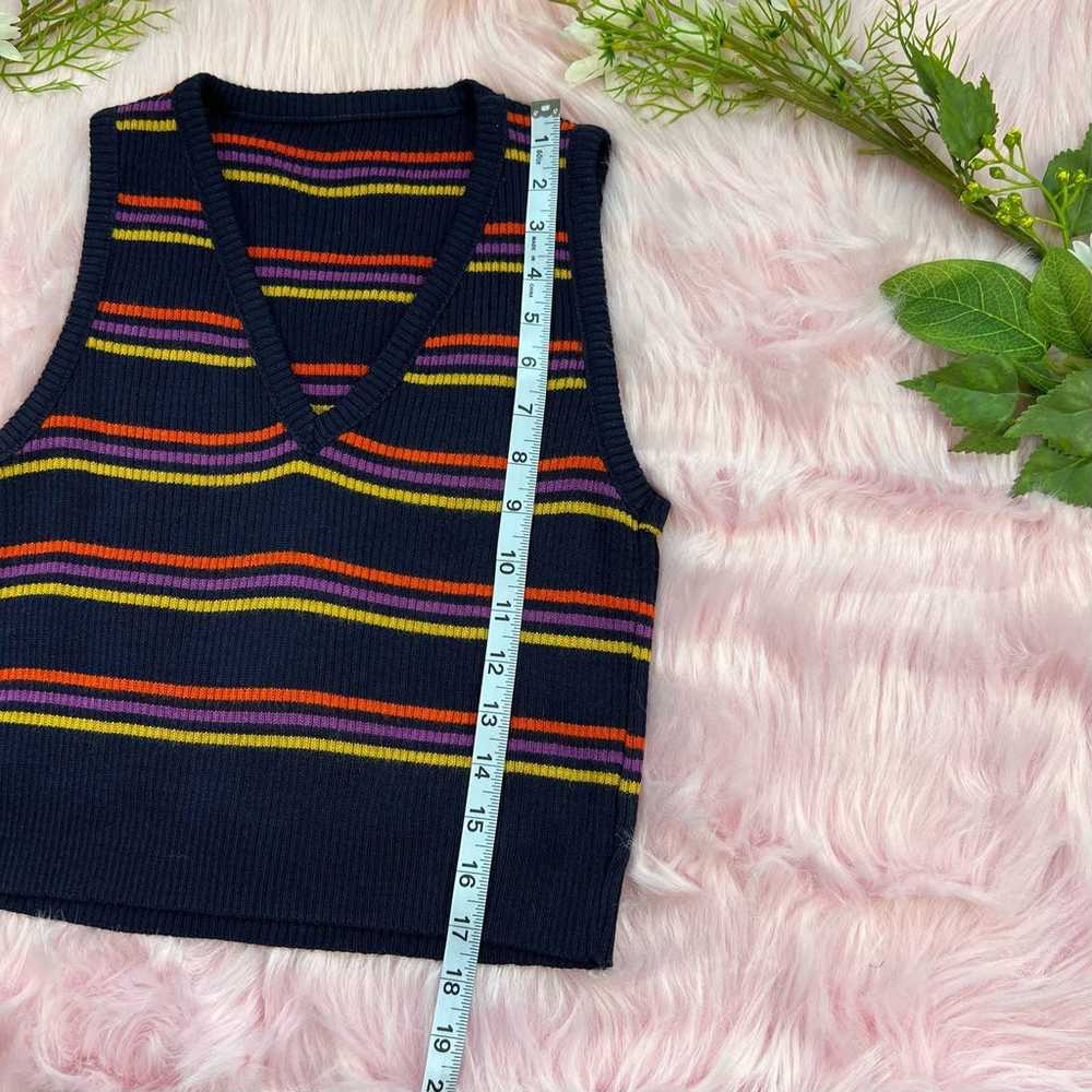Striped Crop Sweater Vest Preppy - image 4