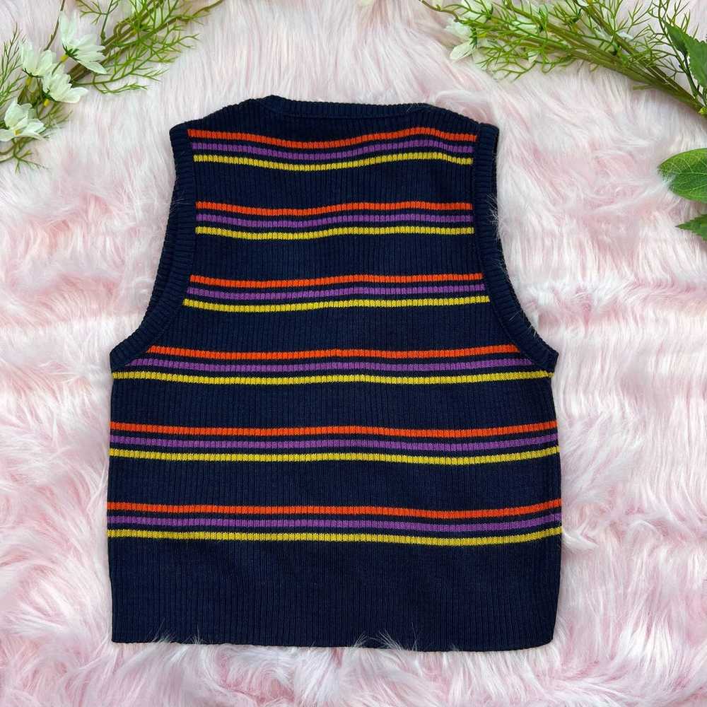 Striped Crop Sweater Vest Preppy - image 5